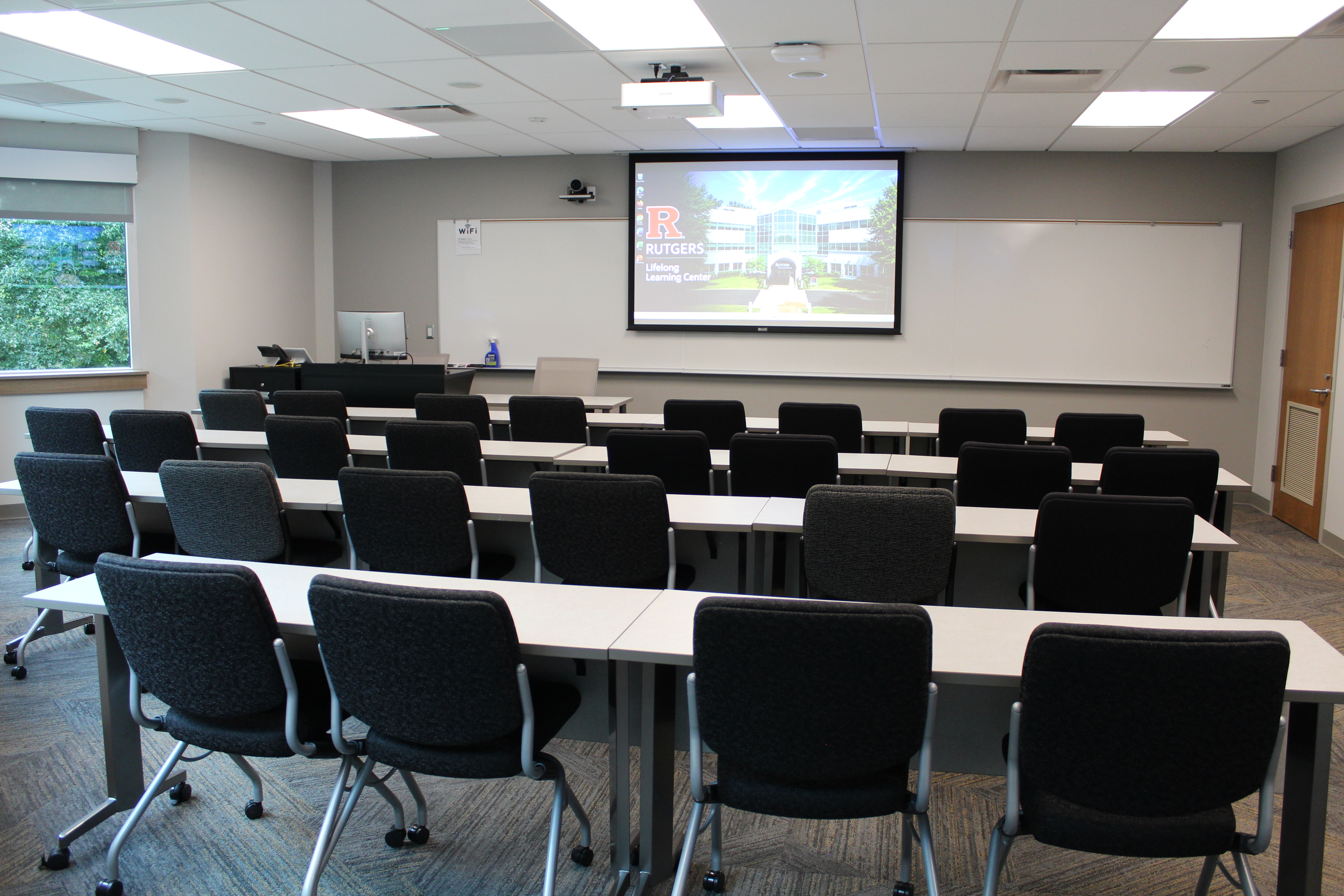 Classroom photo - back view facing the front screen